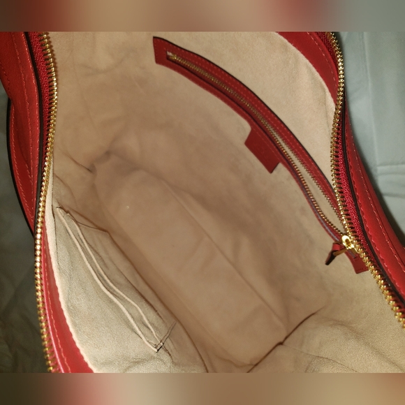 ❤ Red Gucci Hobo Shoulder Handbag Gold Purse Bag Gucci Apollo - Picture 5 of 8